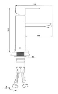 Смеситель для раковины РМС SUS125BL-001F чёрный Смеситель для раковины РМС SUS125BL-001F чёрный