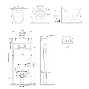 Комплект унитаза с инсталляцией AM.PM Spirit V2.0 IS100138.701700 сиденье микролифт