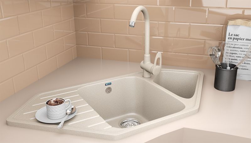 Смеситель для кухни Ulgran Classic U-006-309 тёмно-серый