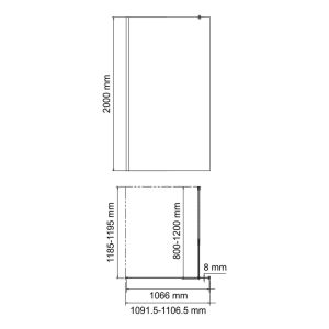 Душевая перегородка Wasserkraft Rossel 28W46 1100x2000 мм
