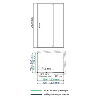 Душевой уголок Wasserkraft Aisch 55P06 120x80см матовое золото