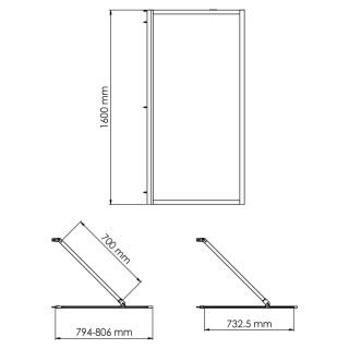Шторка на ванну Wasserkraft Abens 20W01-80BN 80см никель Шторка на ванну Wasserkraft Abens 20W01-80BN 80см никель