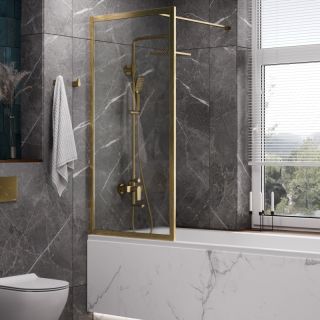 Шторка на ванну Wasserkraft Abens 20W01-80BG 80см золото матовое Шторка на ванну Wasserkraft Abens 20W01-80BG 80см золото матовое