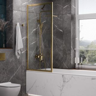 Шторка на ванну Wasserkraft Abens 20W01-80BG 80см золото матовое Шторка на ванну Wasserkraft Abens 20W01-80BG 80см золото матовое