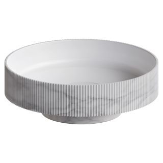 Раковина Armadi Art накладная рифленая Corian 400*130 Calacatta белый мрамор