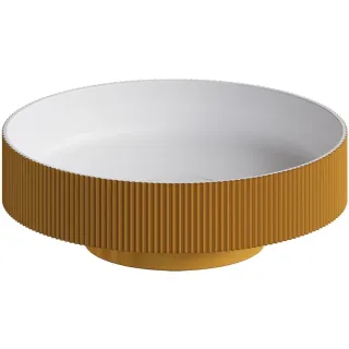 Раковина Armadi Art накладная рифленая Corian 400*130 GOLD матовое золото