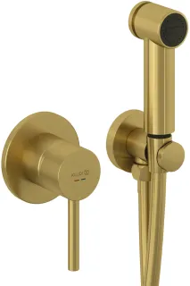 Гигиенический душ со смесителем Kludi Bozz 38998N076 брашированное золото