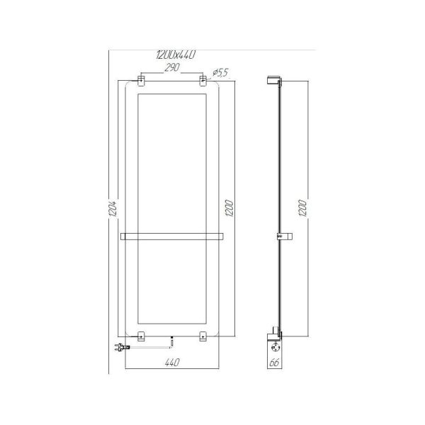 Электрический полотенцесушитель Allen Brau Infinity 00288920 44х120 см