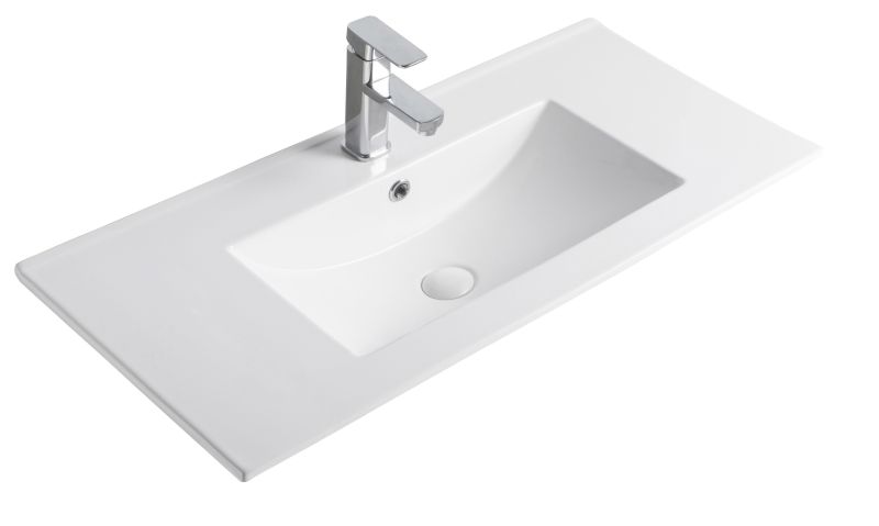 Раковина Gid NYJ803-90 71112 встраиваемая сверху белая 91x40x17