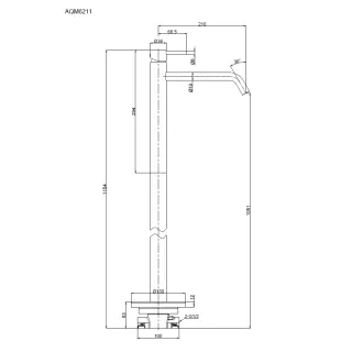 Напольный смеситель для раковины AQUAme Siena AQM6211GM графит матовый