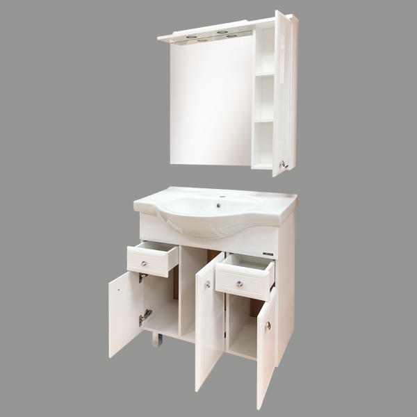 Comforty Тумба-умывальник "Тбилиси-90" белый глянец с раковиной Comforty XD-F90