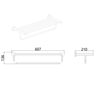 Полка для полотенец AQUAme Trento AQM7206MB чёрный матовый