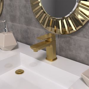 Смеситель для раковины Paini Nove 09PJ211 матовое золото