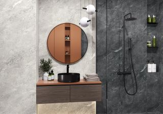 Керамогранит LCM 8080AJA15M Аякс серый / Ajax Gray матовый карвинг 800х800