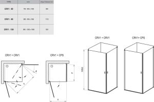 Душевая дверь Ravak Chrome CRV1-100 1QVA0C01Z1 Transparent профиль хром