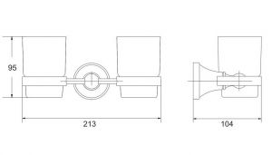 Стакан двойной для ванной комнаты Rose RG1922T пепельный