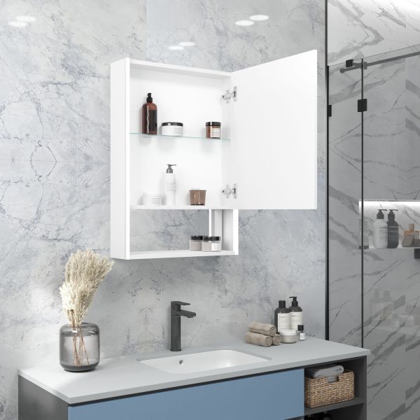 Зеркало-шкаф Reflexion Box White 50 RF2420WH с подсветкой 50х80