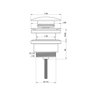 Донный клапан для раковины Wonzon & Woghand WW-88SS07-MW белый матовый