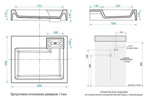Раковина над стиральной машиной Azario Etna CS00086607 60см белый