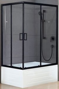 Душевой уголок Royal Bath BP 100x80см правый чёрный RB8100BP-T-BL-R