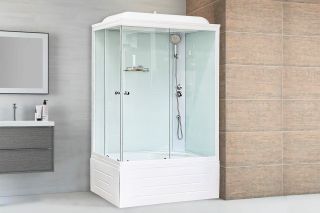 Душевая кабина Royal Bath BP правая стекло белое/прозрачное 100x80см RB8100BP5-WT-R