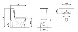Унитаз-моноблок Laguraty 071 A с сиденьем микролифт белый