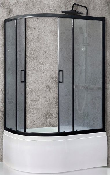Душевой уголок Royal Bath BK 120x80см правый чёрный RB8120BK-C-BL-R