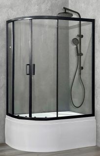 Душевой уголок Royal Bath BK правый 120x80см чёрный RB8120BK-T-BL-R