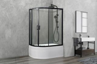Душевой уголок Royal Bath BK правый 120x80см чёрный RB8120BK-T-BL-R