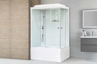 Душевая кабина Royal Bath BP правая стекло белое/прозрачное 120x80см RB8120BP5-WT-L