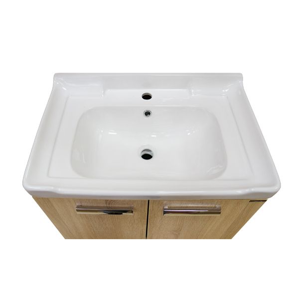 Comforty Тумба-умывальник "Рига-60" дуб сонома с раковиной Comforty 9335-60