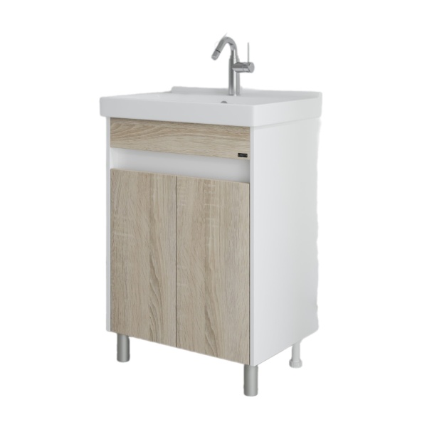 Напольная тумба под раковину Санта Мира 700473 60 см янтарный/белый