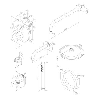 Встраиваемая душевая система Damixa Scandinavian Pure 936510000 хром Встраиваемая душевая система Damixa Scandinavian Pure 936510000 хром