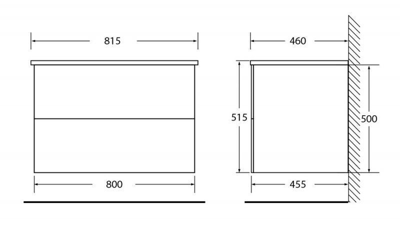 Тумба под раковину BelBagno подвесная 80x50см Rovere Bianco ETNA-800-2C-SO-BL-P