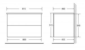 Тумба под раковину BelBagno подвесная 80x50см Rovere Bianco ETNA-800-2C-SO-WO-P
