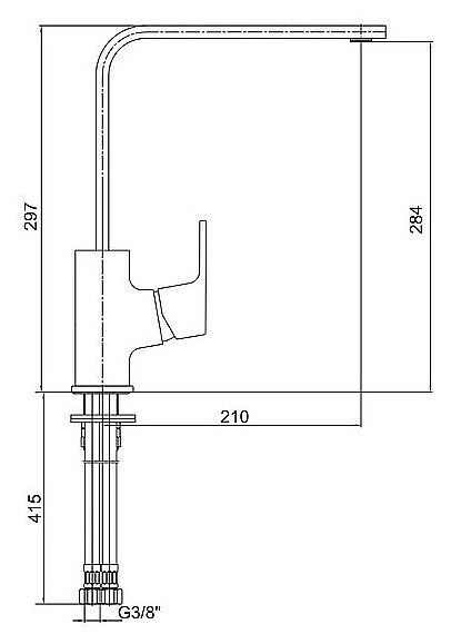 Смеситель для кухни E.C.A. Tiera 103518123EX чёрный/хром Смеситель для кухни E.C.A. Tiera 103518123EX чёрный/хром