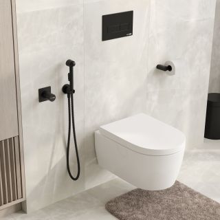 Гигиенический душ со смесителем WasserKRAFT A07436 со шлангом 120 см чёрный матовый