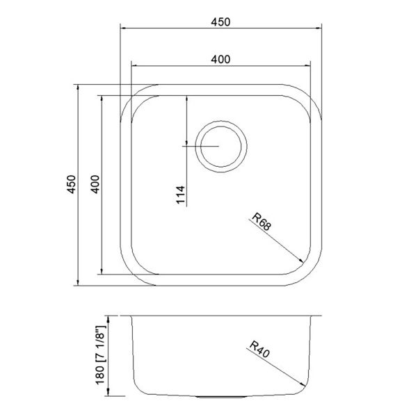 Мойка кухонная Reflexion Orta 44-SS RX2444SS полированная сталь