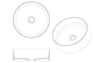Раковина Armadi Art чаша кориан круглая Slim 400*130  белый матовый