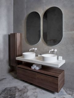 Раковина Armadi Art чаша кориан круглая Slim 400*130  белый матовый