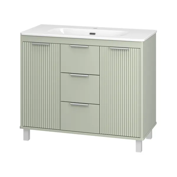 Напольная тумба под раковину Brevita Risacca Pistachio 100 УТ000026422 фисташковый