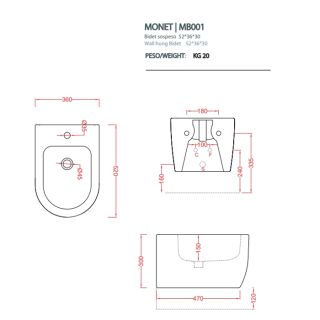 Биде Artceram Monet MNB001 05 00 белое Биде Artceram Monet MNB001 05 00 белое