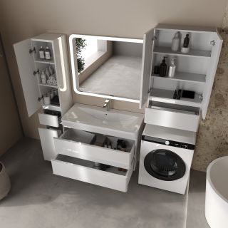 Тумба под раковину Style Line Атлантика Люкс Плюс СС-00002587 100 см белый глянец