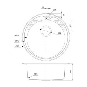 Кухонная мойка IDDIS Suno SUN51S0i77S с сифоном 51см сталь