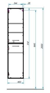 Пенал подвесной Эстет Vegas ФР-00003494 П 40см белый Пенал подвесной Эстет Vegas ФР-00003494 П 40см белый
