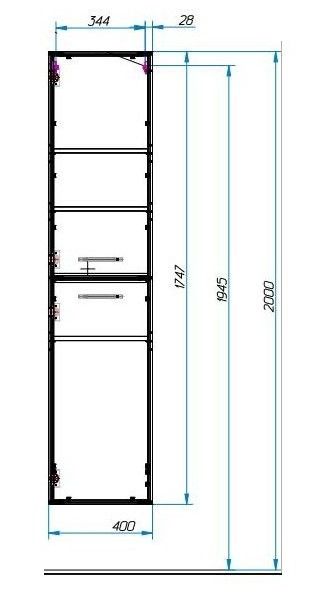 Пенал подвесной Эстет Vegas ФР-00003494 П 40см белый Пенал подвесной Эстет Vegas ФР-00003494 П 40см белый
