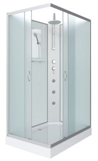 Душевая кабина Niagara NG-43295-14QBKTG с гидромассажем 120x90см серебро/матовое