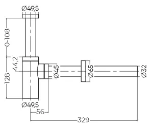 Сифон для раковины Milleau ML958LT-GB черный