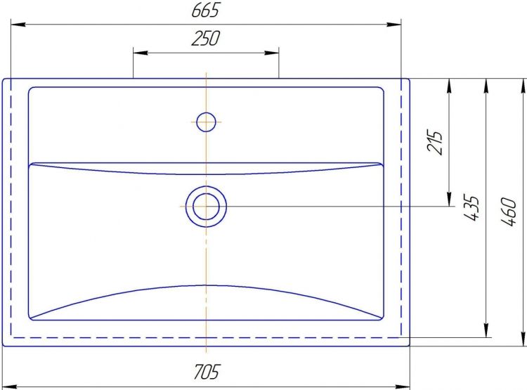 Мебельная раковина Kirovit Фостер 70см белый SD-00000379