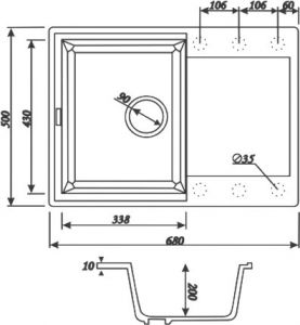 Мойка кухонная KAISER KMM-5068 Beige